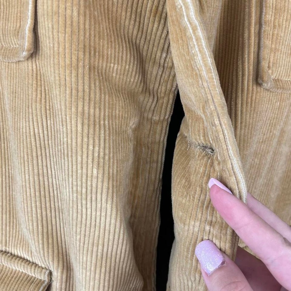 Vintage 70s Western Style Corduroy Sherpa Lined Belted Coat - Picture 3 of 8